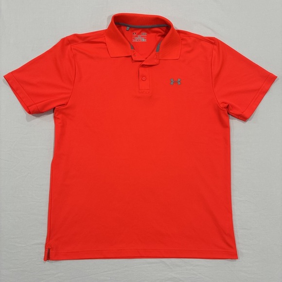 Under Armour Other - Under Armour Heatgear Polo Shirt Men's Large Loose Fit Short Sleeve Orange